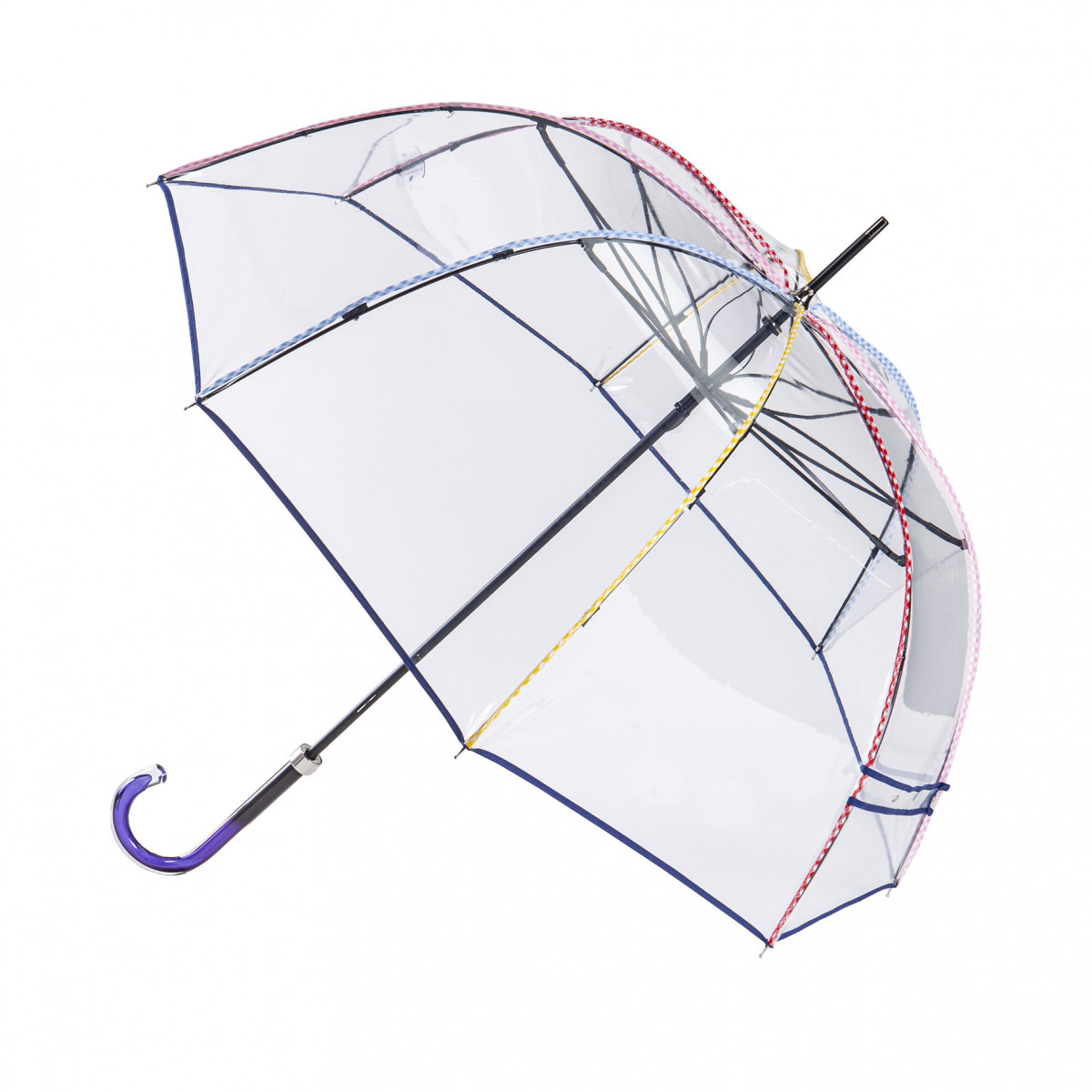 Parapluie Cloche Automatique Shiny Transparent Multicolore - 85 Cm, Protection Élégante Et Colorée Contre La Pluie